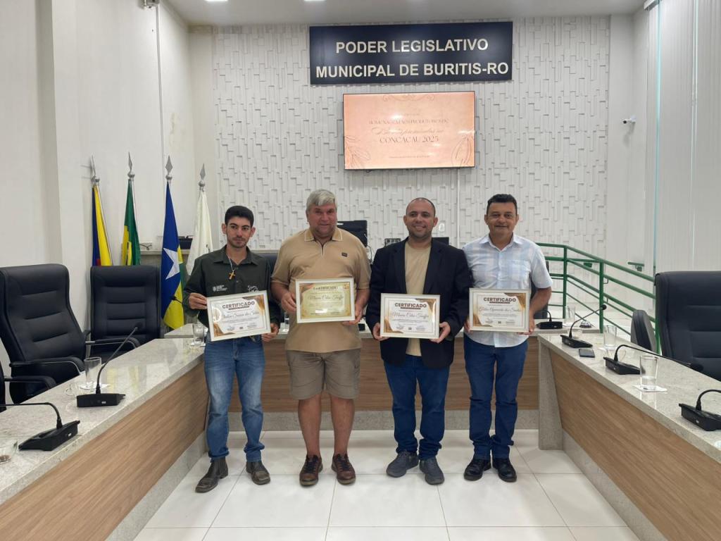 Câmara Municipal de Buritis presta homenagem à destaques do Concacau&nbsp;2025.