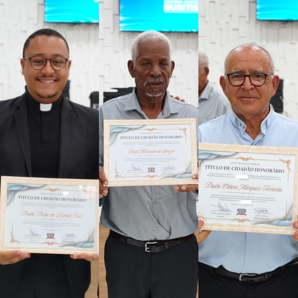 Câmara Municipal de Buritis entrega títulos de cidadão honorário à padres e líder&nbsp;católico.